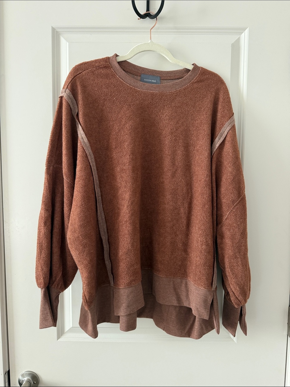 Cozy Rust Terry Pullover Sweatshirt
